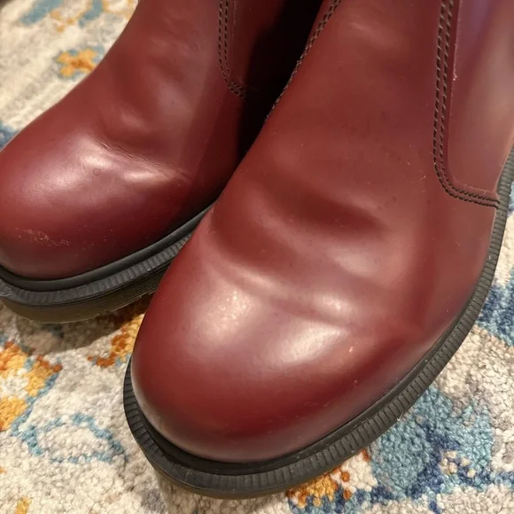 Dr. Marten Leather Chelsea Boots Cherry Red Size 8 - Picture 9 of 9
